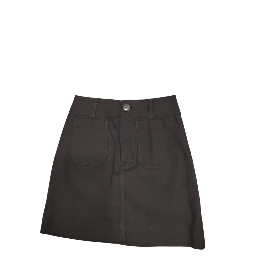 Maeve Anthropologie Black Utility Mini Skirt Size XS Patch Pockets Cotton‎ Blend